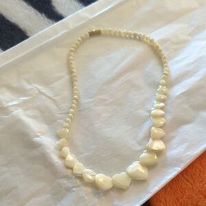 Elegant Cream Beaded Necklace New Never Worn Think Mother Of Pearl. Sale